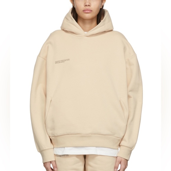 Pangaia Beige 365 Hoodie 100% Organic Cotton Tan Cream Unisex Pocket M - Picture 1 of 13